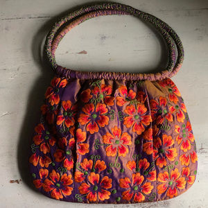 Embroided Vintage Ombre Silk Evening Bag
